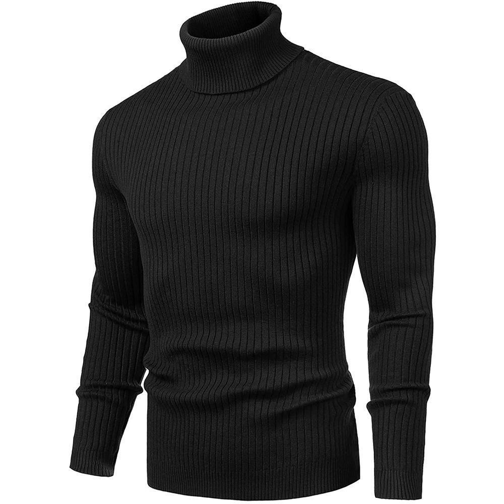 Men's Turtleneck Sweater Slim Sweater-ABOXUN