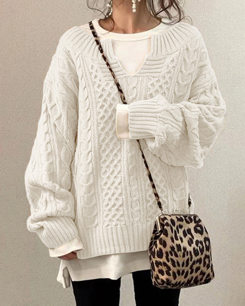 Casual Knit Sweater-ABOXUN