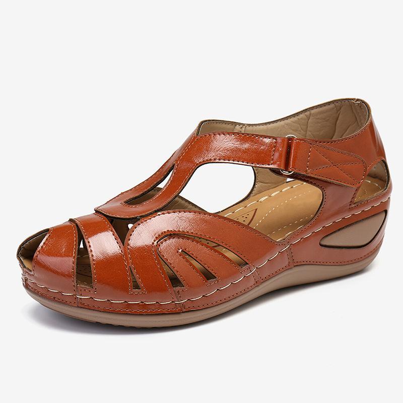 Sursell Women's Sandals Daily Magic Tape Platform Sandals-ABOXUN