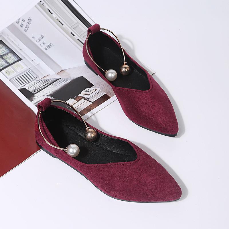 New beaded fashion shallow mouth breathable women's shoes-ABOXUN