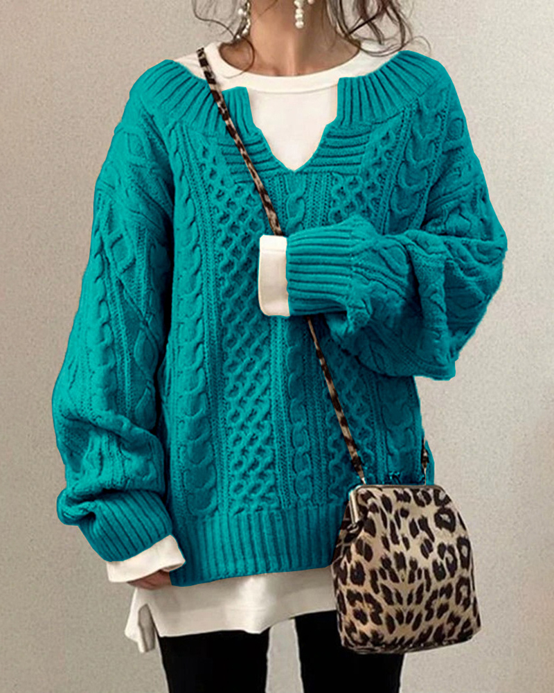 Casual Knit Sweater-ABOXUN