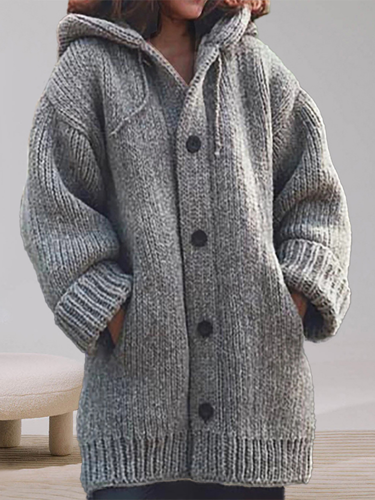 Casual Hooded Sweater Coat-ABOXUN