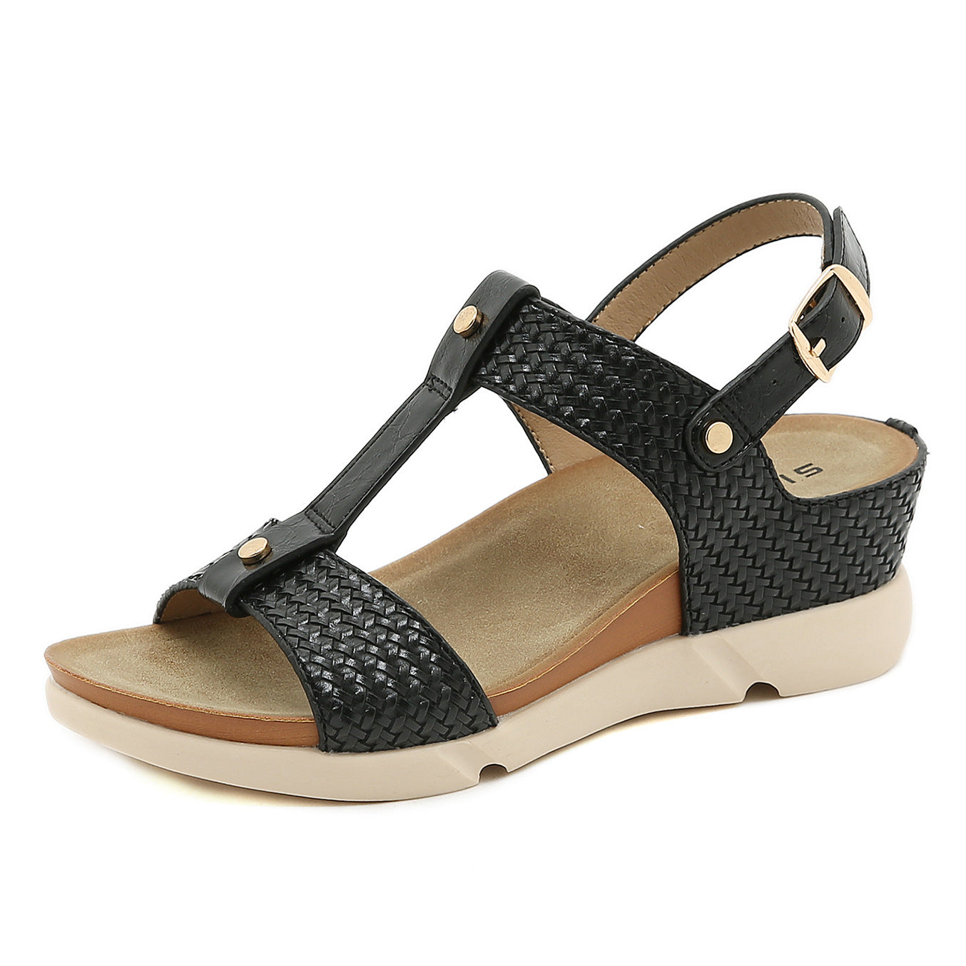 open woven women's sandals-ABOXUN