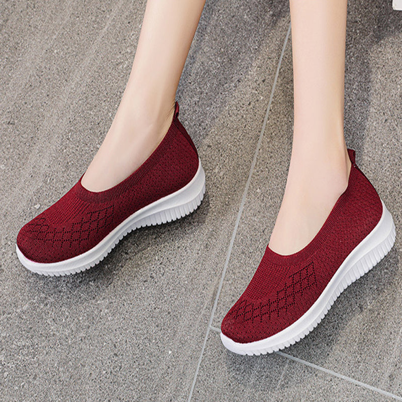 Slip-on flat casual breathable women's shoes-ABOXUN