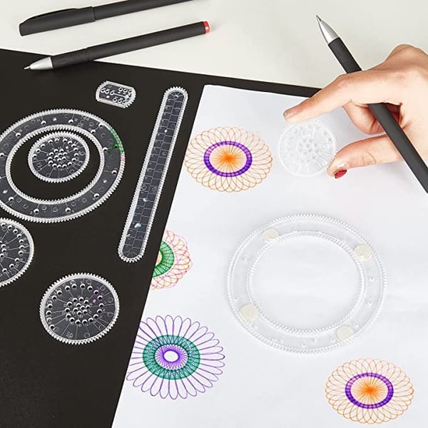 🎅Christmas Hot Sale 49% OFF - Spiral Art Clear Gear Geometric Ruler(28PCS)