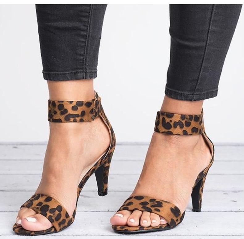 Women Open Toe With 5CM High Heels Sandals Plus Size Thin Heel Shoes-ABOXUN