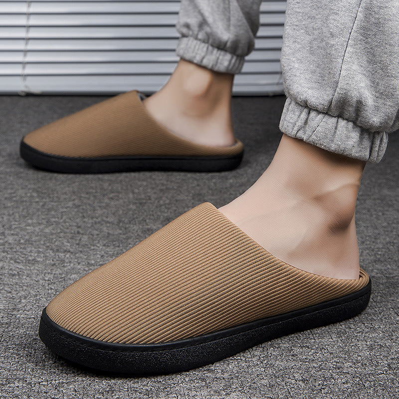 Autumn and winter cold-proof non-slip warm thick-soled home cotton slippers—Unisex-ABOXUN