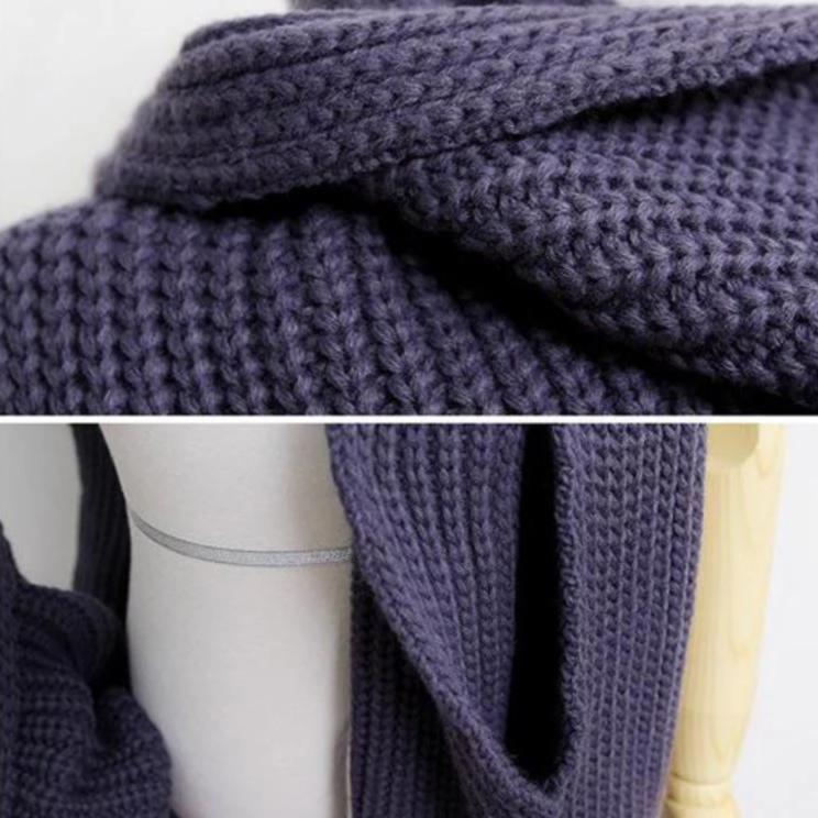 Trendy Knitted Sweater-Scarf With Sleeves-ABOXUN