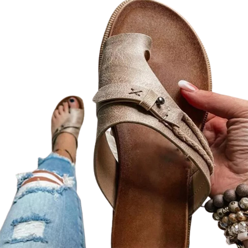 Women's Buckle Flip-flops-ABOXUN