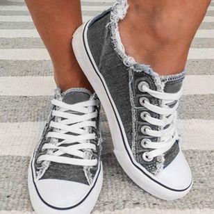 Women's Sneakers Floral Lace-up Canvas Sneakers-ABOXUN