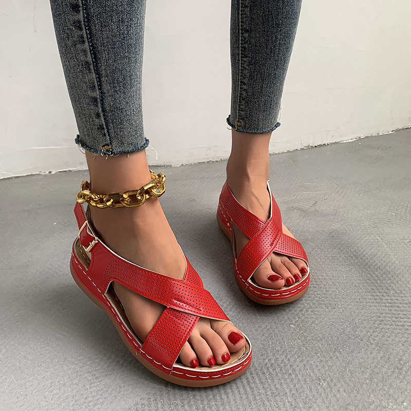 Solid Color Casual Women's Sandals-ABOXUN