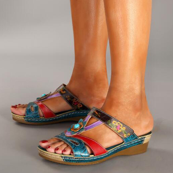 Bohemian Style Fashion Non-Slip Wedge Slippers-ABOXUN