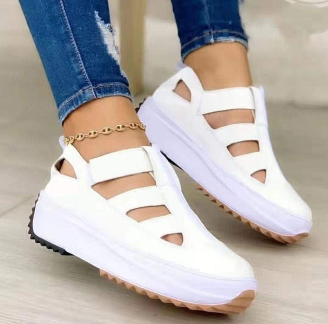 Platform Raised Velcro Ladies Sandals-ABOXUN