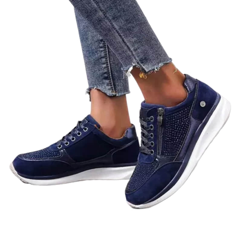 Women's Low Heel Lace Up Sneakers-ABOXUN