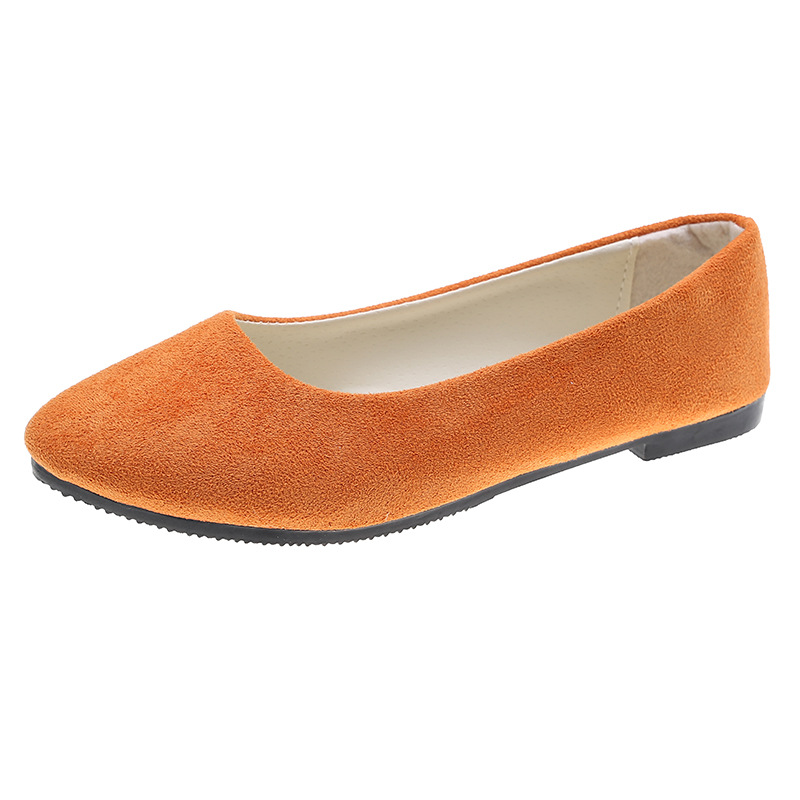 suede slip-on shoes pointed toe Rubber Flat Shoes-ABOXUN