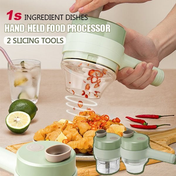 4 In 1 Handheld Electric Vegetable Cutter Set-ABOXUN