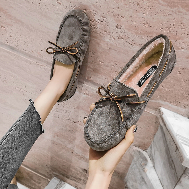 Women's Round Toe Cotton Colorblock Flats-ABOXUN