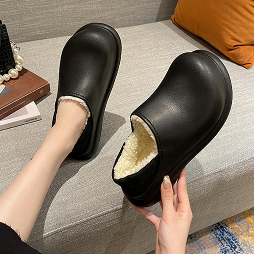 Women's Winter Thick Warm High-heeled Fur Slippers-ABOXUN
