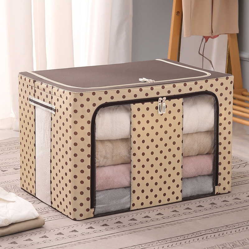 Sxtiyou® Oxford Fabric Collapsible Storage Boxes for Clothes/Quilts/Linen with Metal Supports-ABOXUN