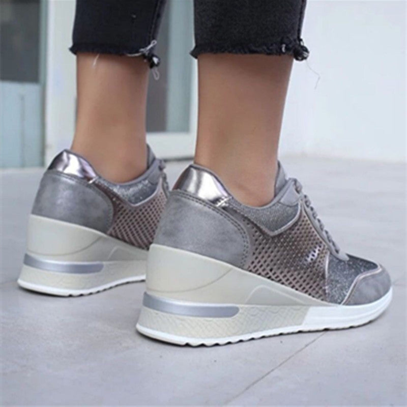 women's chunky heel rhinestone casual shoes-ABOXUN