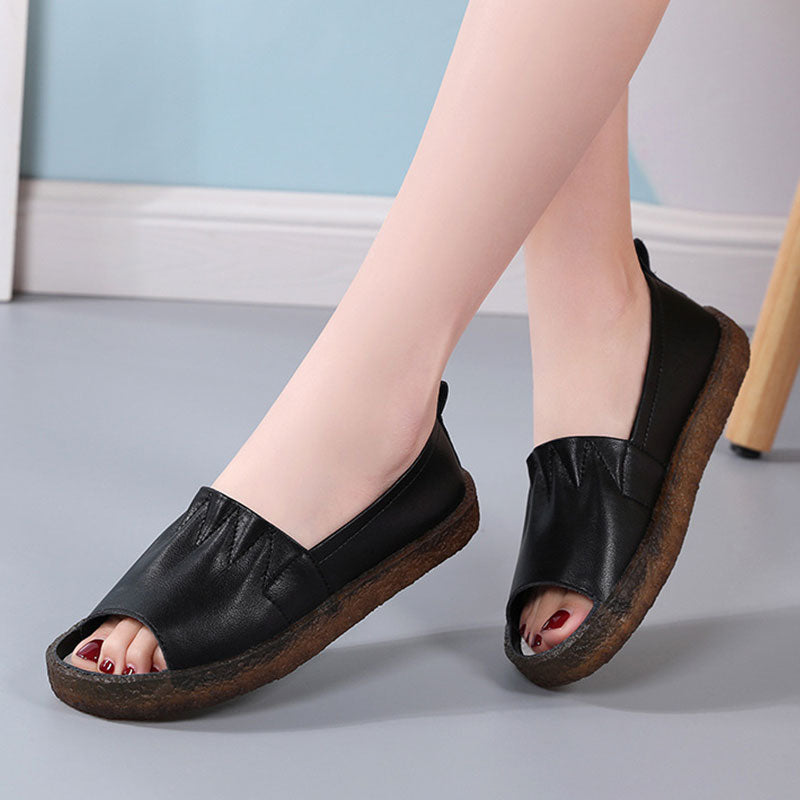 Ladies Summer Fish Mouth Soft Sole Slippers-ABOXUN