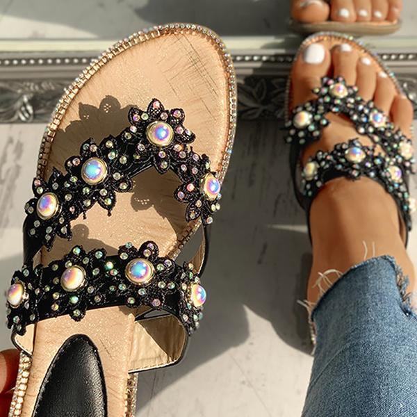Studded Toe Post Flat Slipper-ABOXUN