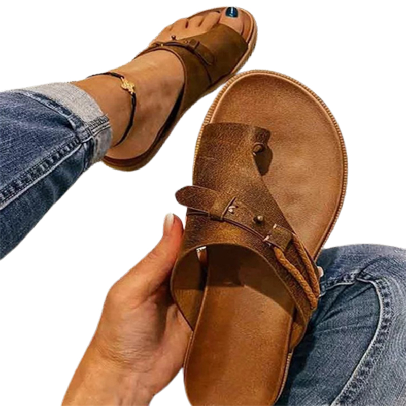 Women's Buckle Flip-flops-ABOXUN