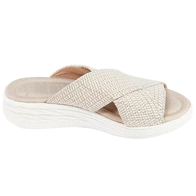 Women Stretch Cross Slide Sandals-ABOXUN