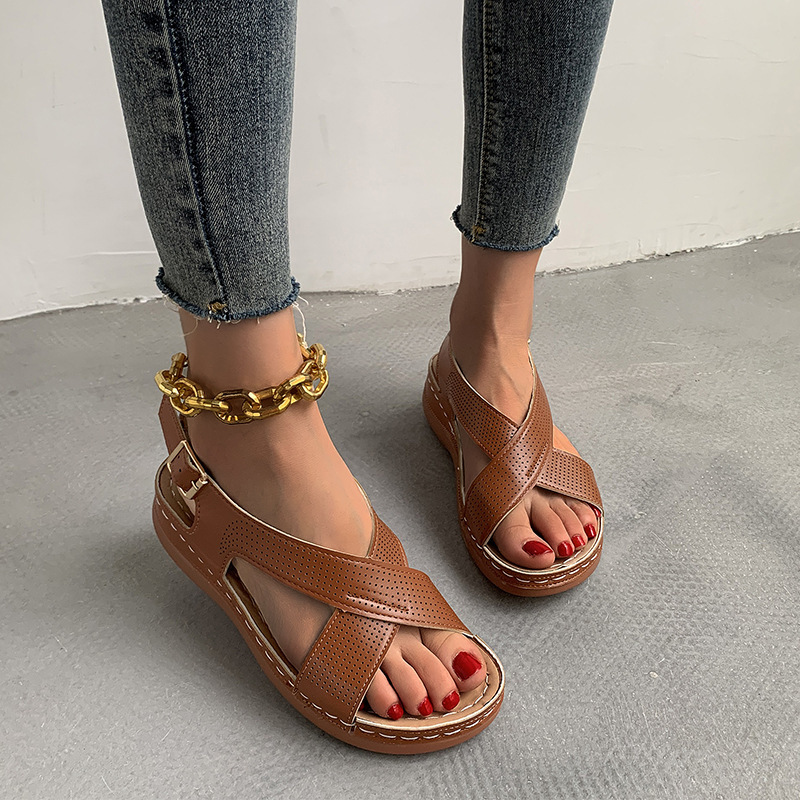 Solid Color Casual Women's Sandals-ABOXUN