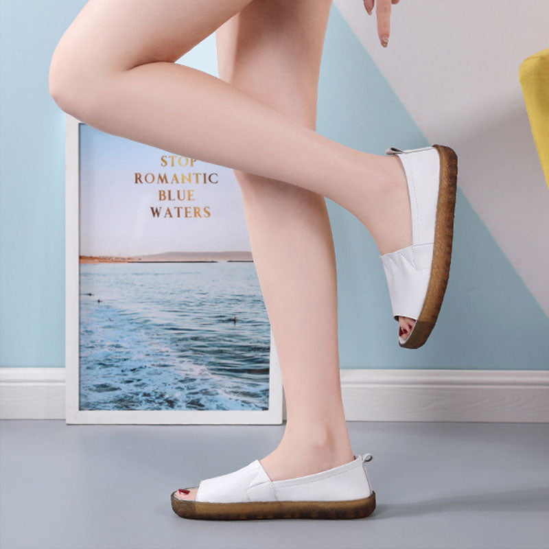 Ladies Summer Fish Mouth Soft Sole Slippers-ABOXUN