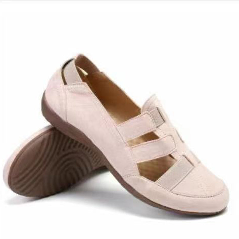 New solid color flat hollow sandals for summer-ABOXUN