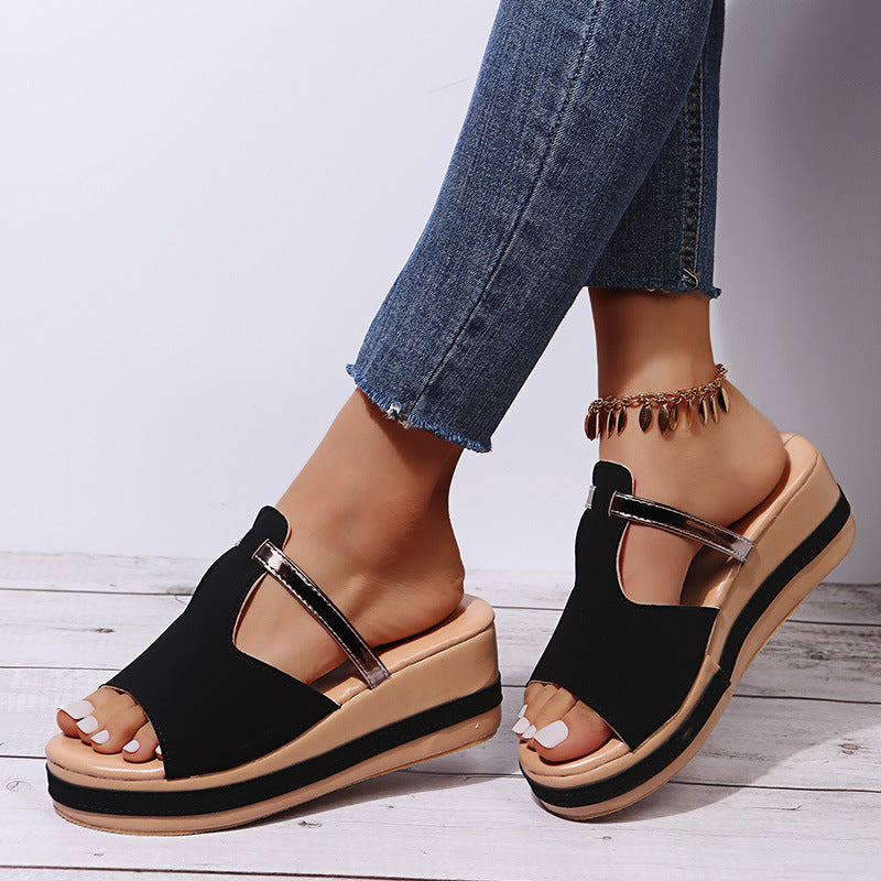 women's summer casual high bottom slippers-ABOXUN