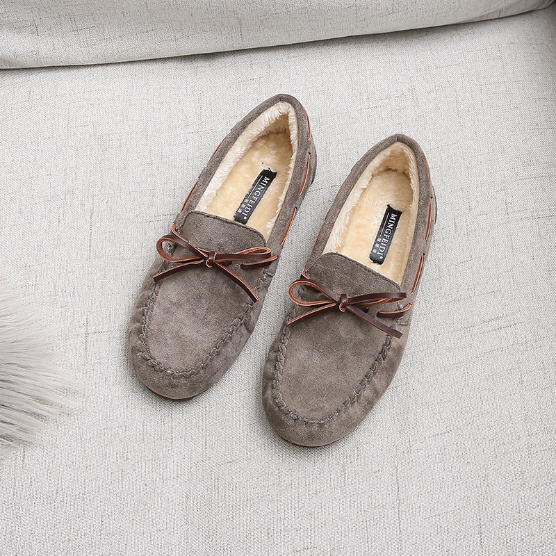 Women's Round Toe Cotton Colorblock Flats-ABOXUN