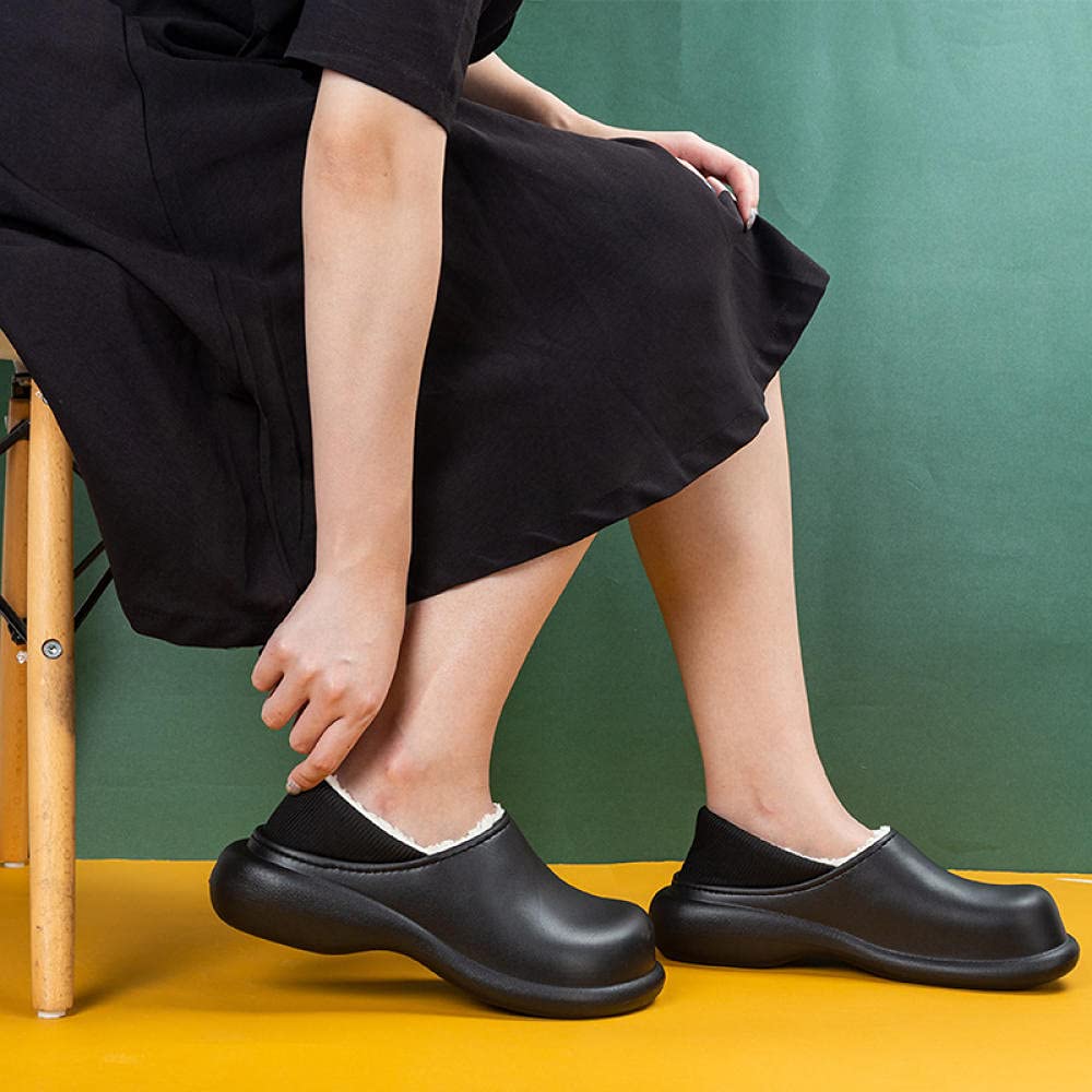 Women's Winter Thick Warm High-heeled Fur Slippers-ABOXUN