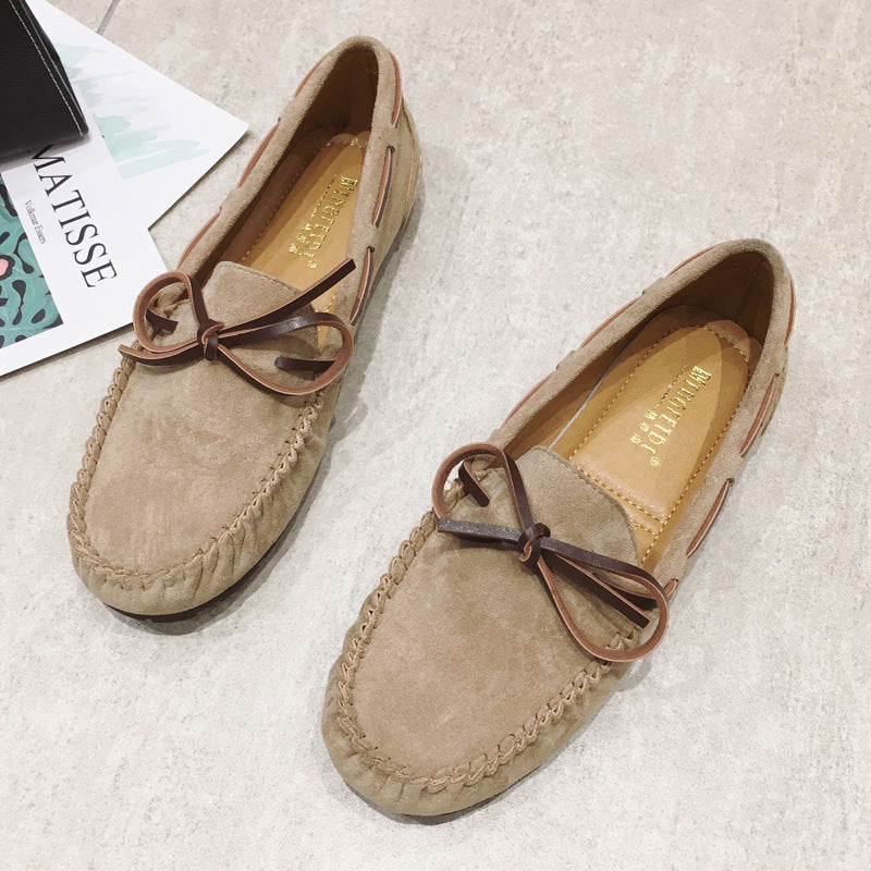 Women's Round Toe Cotton Colorblock Flats-ABOXUN