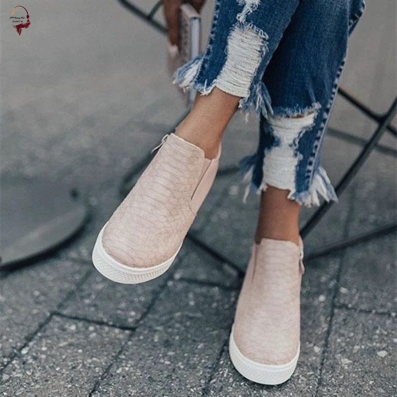 Women's Brown Boots Wedge Daily Comfy Sneakers-ABOXUN