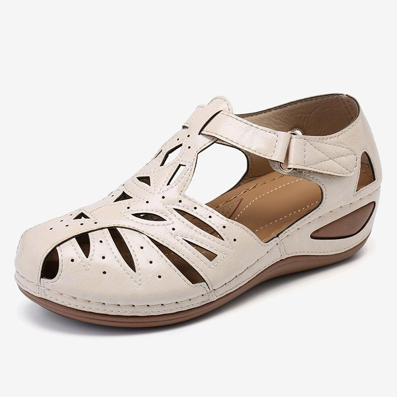 Sursell Women's Sandals Hollow Bow Comfortable Platform Sandals-ABOXUN