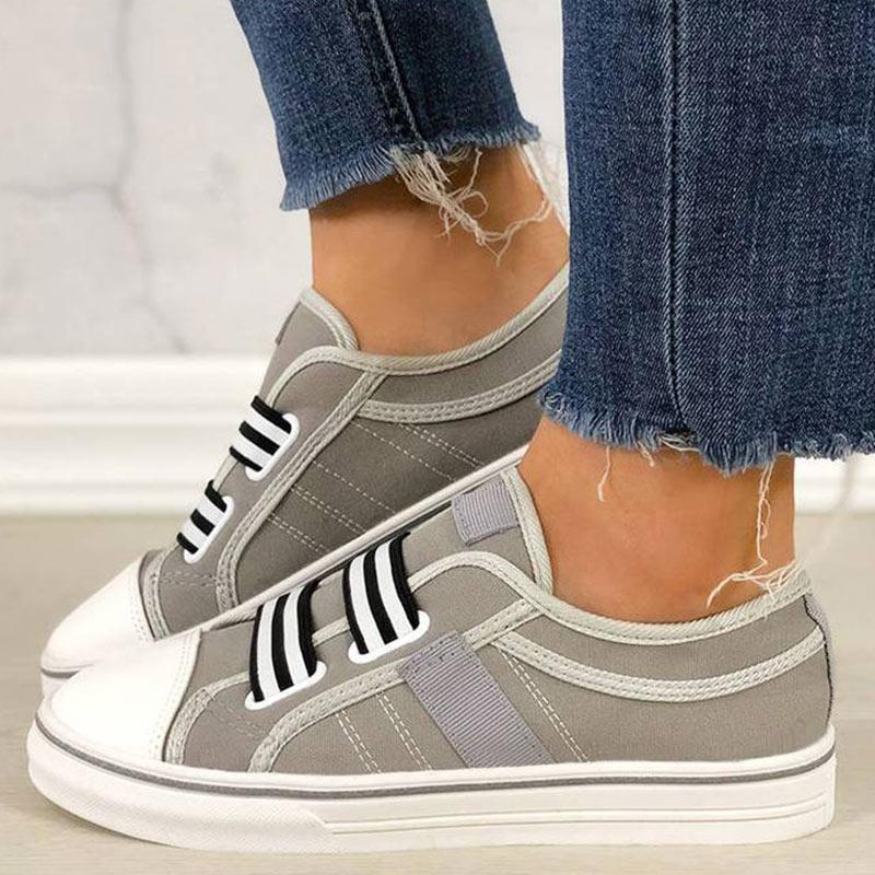 Women's Canvas Casual Flat Heel Sneakers-ABOXUN