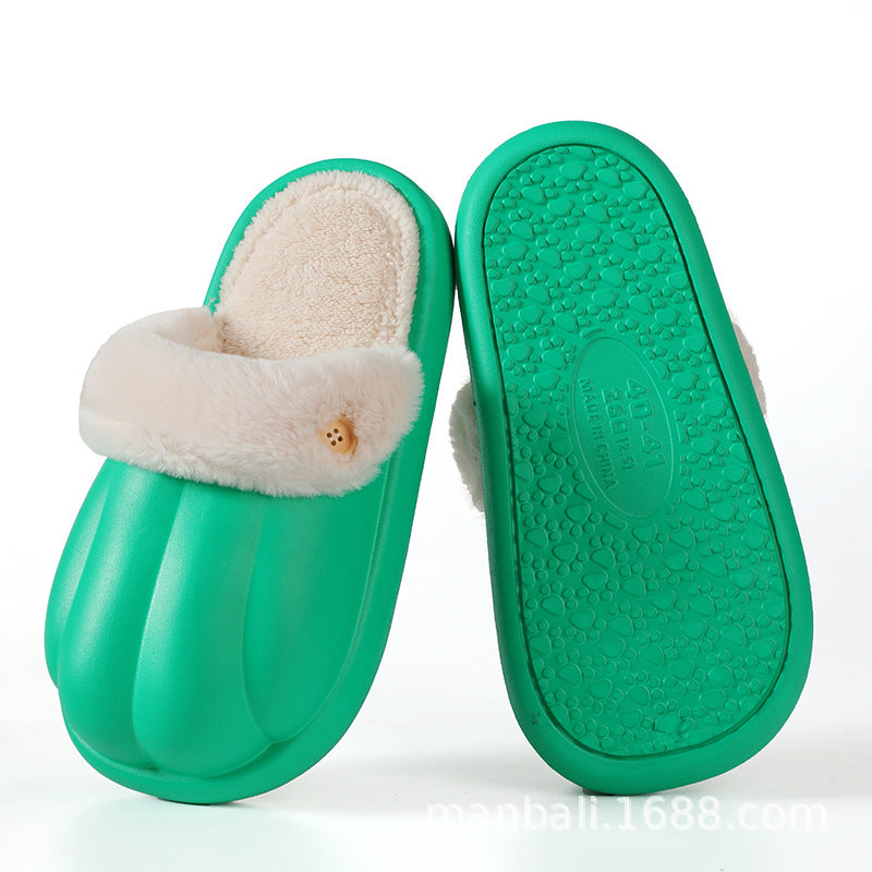 EVA Detachable Cotton Slippers Thick Bottom Fleece Warm And Waterproof-ABOXUN
