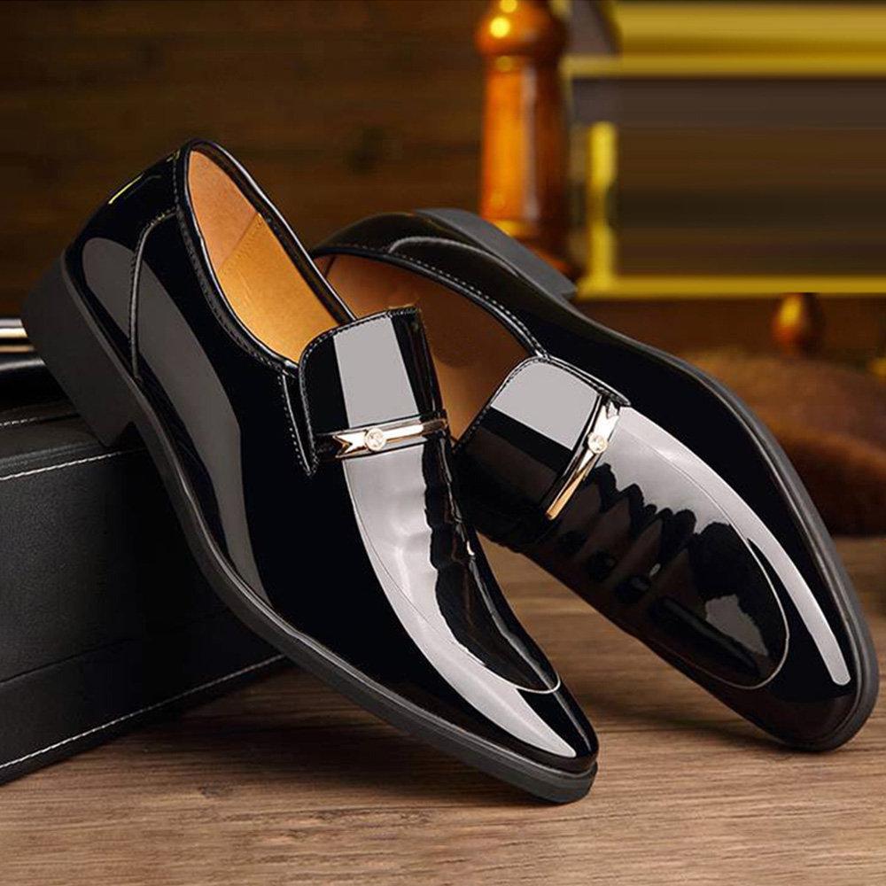 Men Microfiber Leather Hole Breathable Casual Formal Dress Shoes-ABOXUN