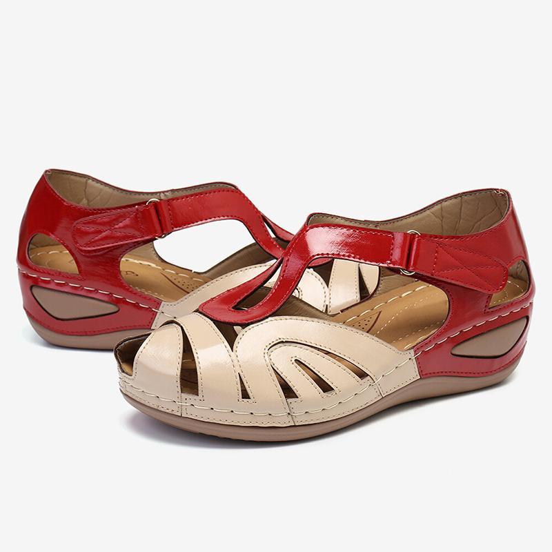 Sursell Women's Sandals Daily Magic Tape Platform Sandals-ABOXUN