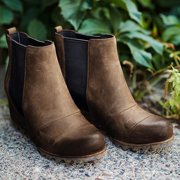 Women Slip On Wedge Boots-ABOXUN