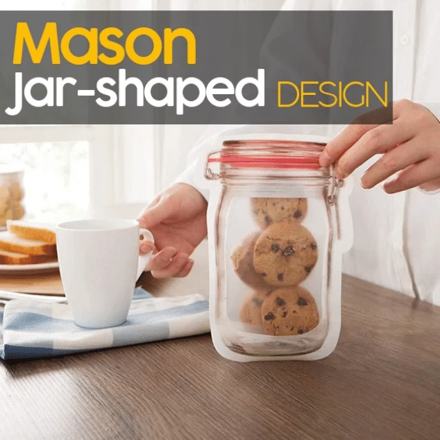 (LAST CHANCE TO GET 70% OFF TODAY) Reusable Mason Bottle Ziplock Bags-ABOXUN