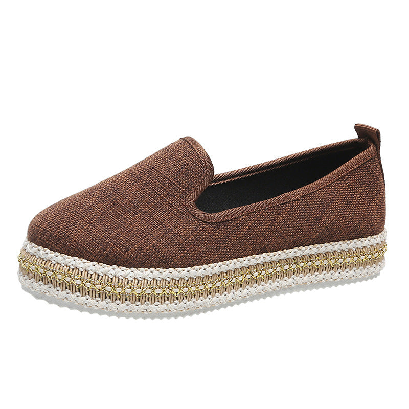 Vintage Roman Style Bubble Soles Slip On Shoes-ABOXUN