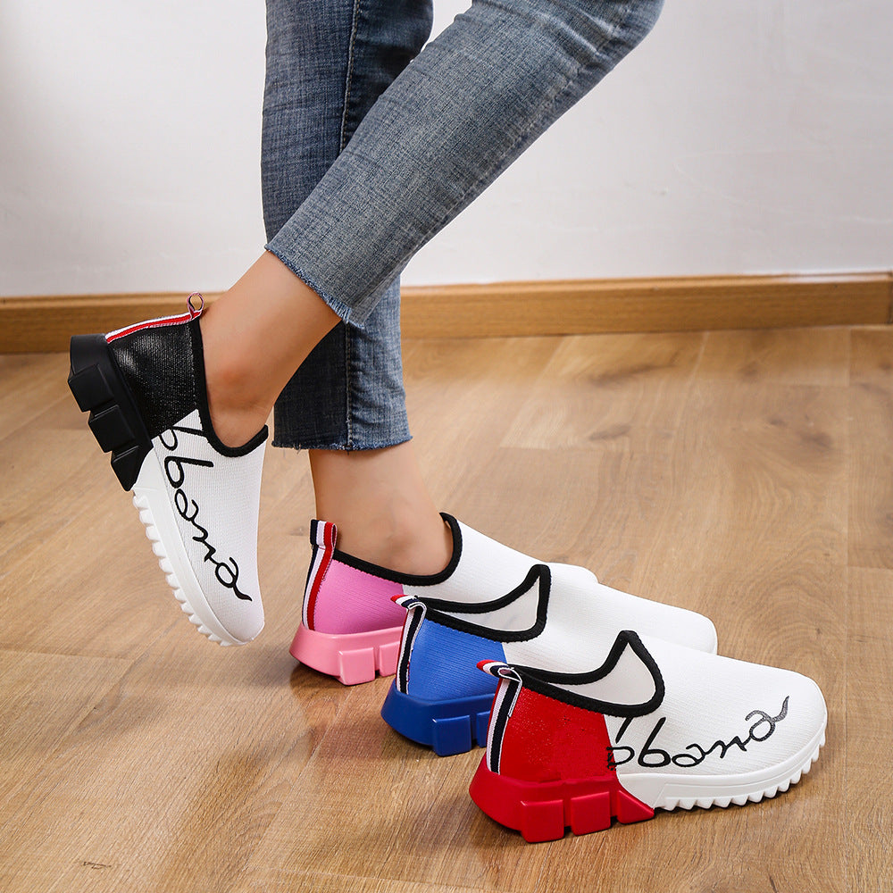 2022 New Solid Color Breathable Mesh Casual Ladies Sneakers-ABOXUN