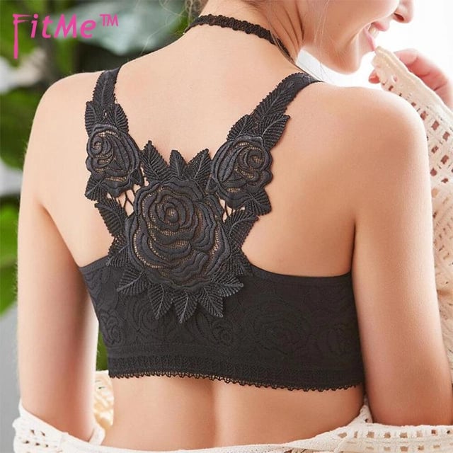 🎁Last Day 70% OFF🎁-- FitMe Rose Embroidery Front Closure Wirefree Bra