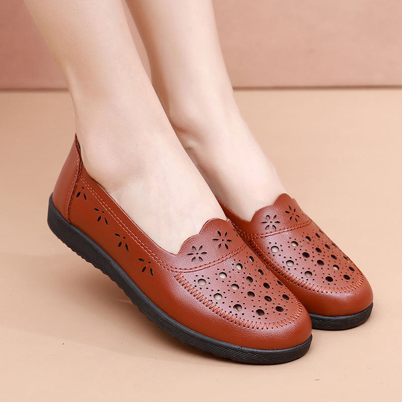 Fashionable breathable soft bottom non-slip hollow women's shoes-ABOXUN