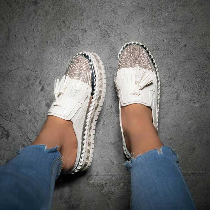 Women's Fashion Shiny Rhinestone Tassel Sandals-ABOXUN