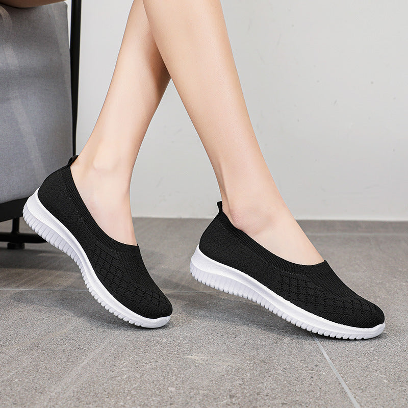 Slip-on flat casual breathable women's shoes-ABOXUN
