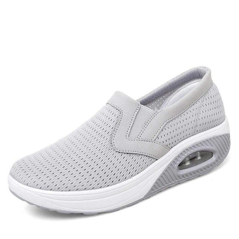 Women's Sporty Platform Fabric Daily Slip-On Walking Sneakers-ABOXUN